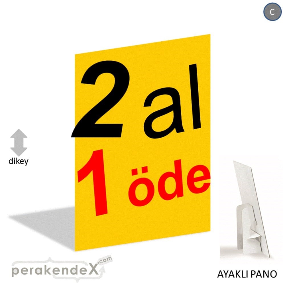 2 al 1 öde AYAKLI REKLAM PANOSU -dikdörtgen,tek yön baskı