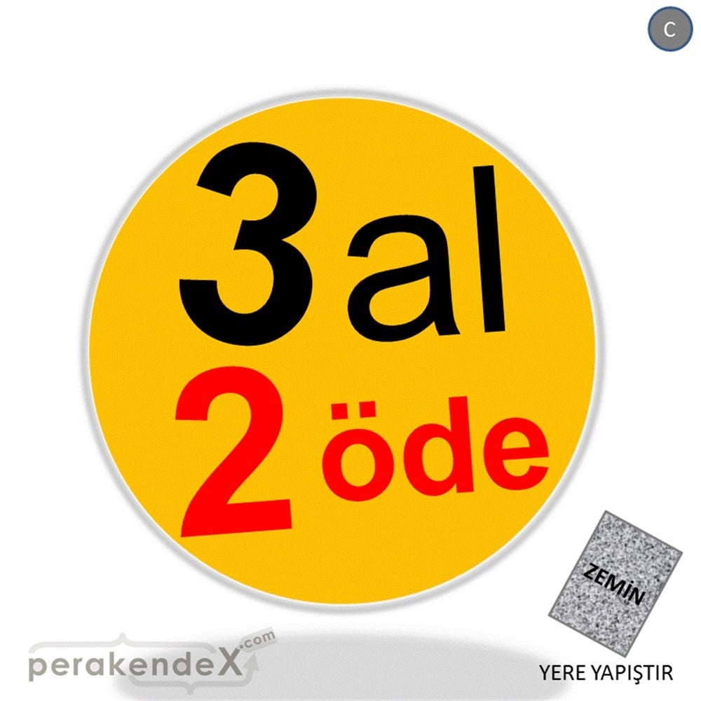3 al 2 öde YER ZEMİNE YAPIŞIR -oval,tek yön baskı