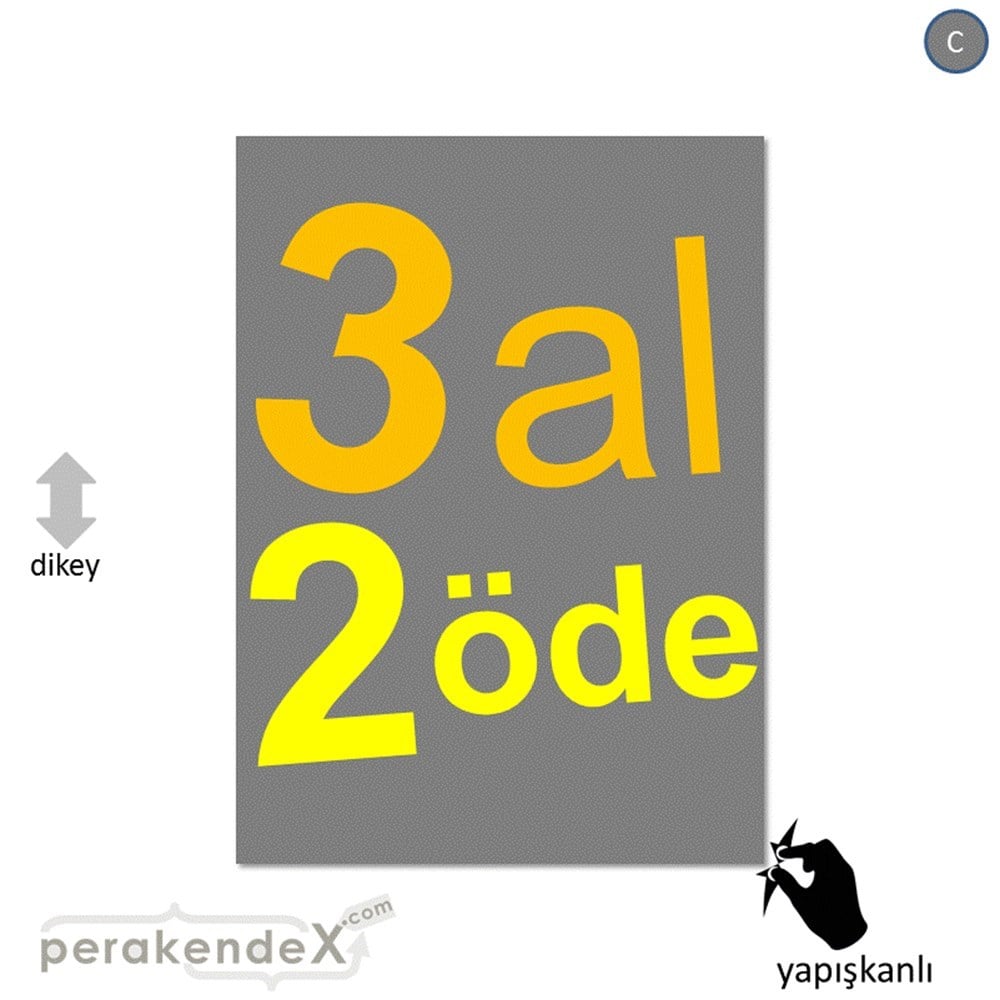 3 al 2 öde CAMA YAPIŞAN FOLYO -dikdörtgen,tek yön baskı