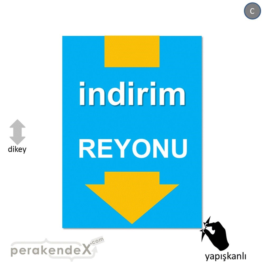 indirim reyonu CAMA YAPIŞAN FOLYO -dikdörtgen,tek yön baskı