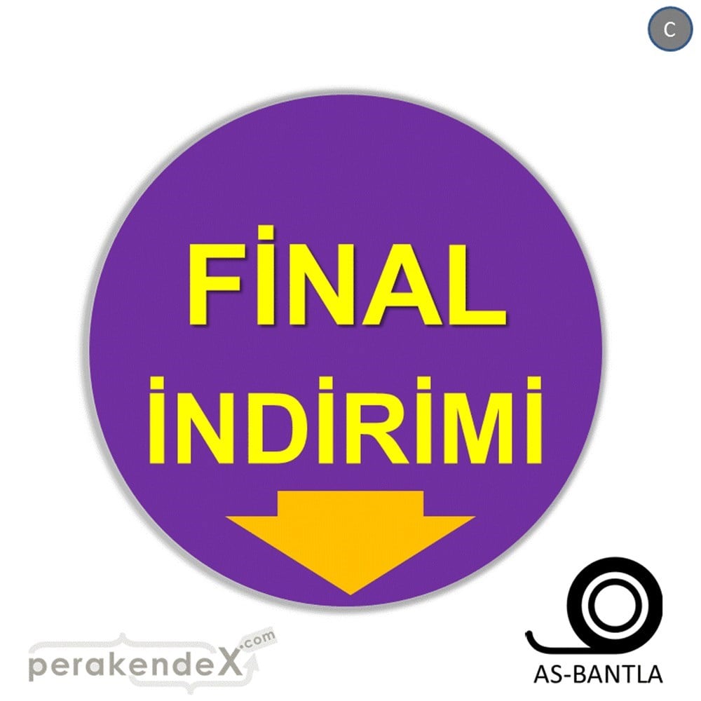 final indirimi SERT PLASTİK POSTER -oval,tek yön baskı