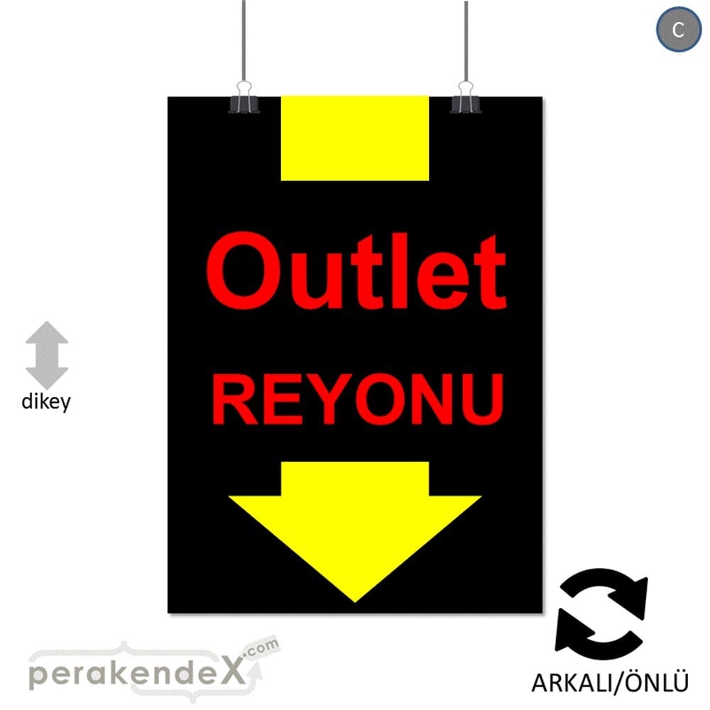 outlet reyonu SERT PLASTİK POSTER -dikdörtgen,çift yön baskı
