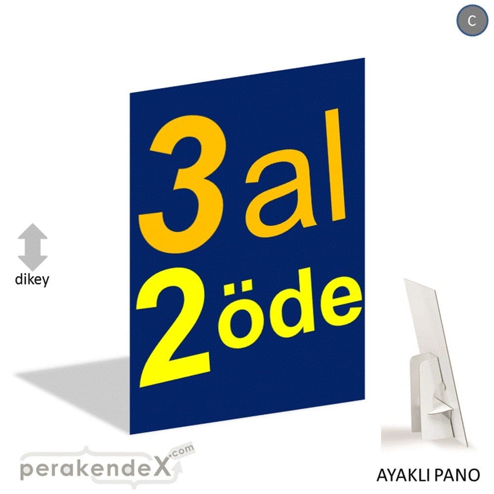 3 al 2 öde AYAKLI REKLAM PANOSU -dikdörtgen,tek yön baskı