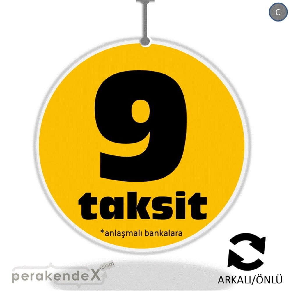 anlaşmalı bankalara 9 taksit DÖNKARTI -oval,çift yön baskı