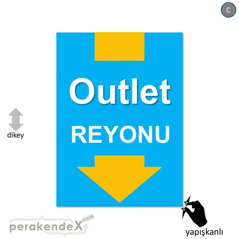 outlet reyonu CAMA YAPIŞAN FOLYO -dikdörtgen,tek yön baskı