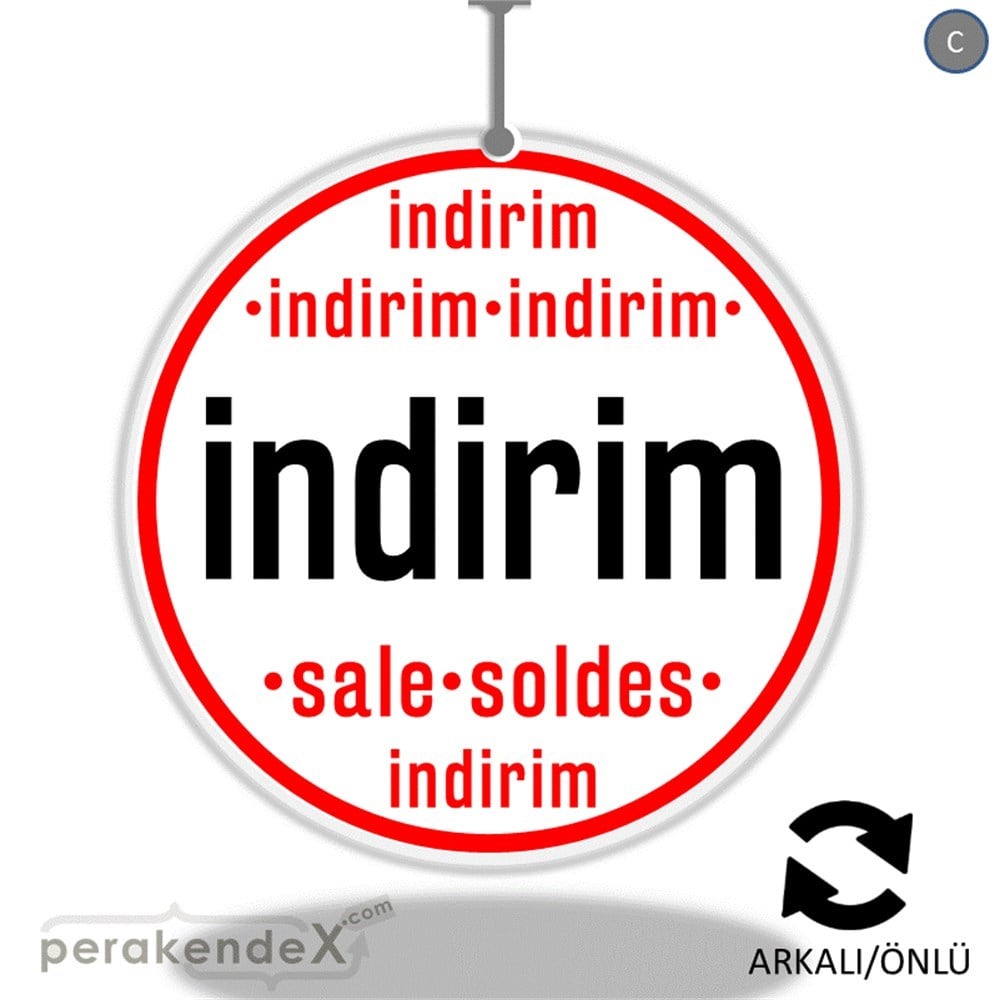 indirim sale soldes DÖNKARTI -oval,çift yön baskı