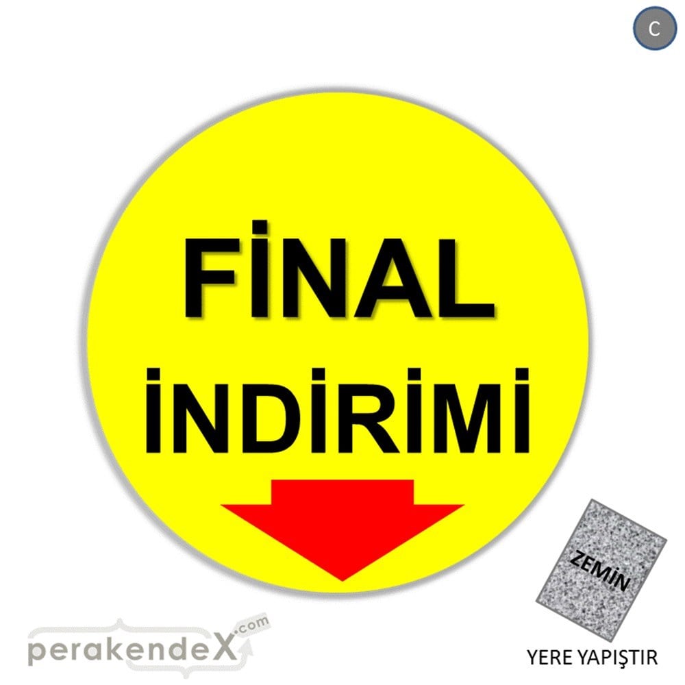 final indirimi YER ZEMİNE YAPIŞIR -oval,tek yön baskı