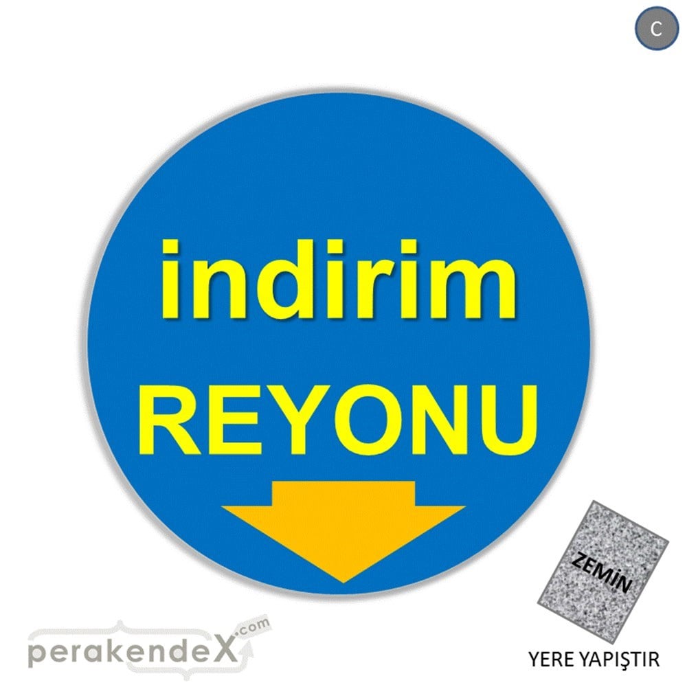 indirim reyonu YER ZEMİNE YAPIŞIR -oval,tek yön baskı