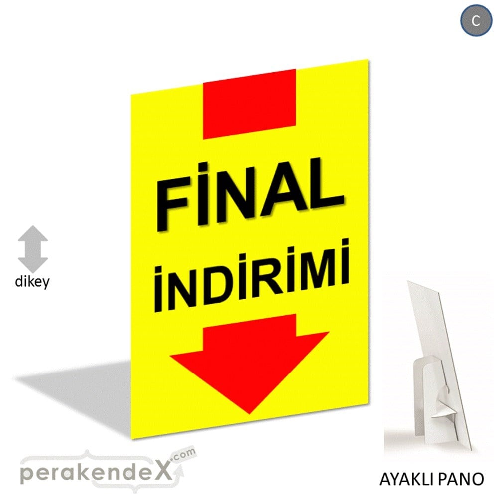 final indirimi AYAKLI REKLAM PANOSU -dikdörtgen,tek yön baskı