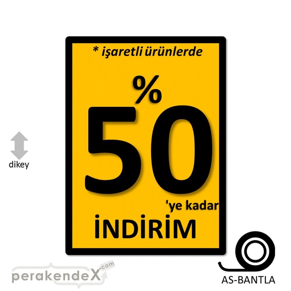yüzde 50 ye varan indirim POSTERİ -dikdörtgen,tek yön baskı
