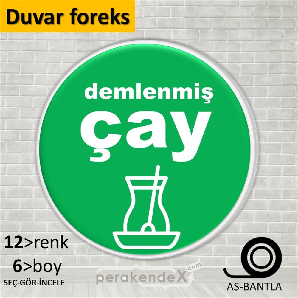 Demlenmiş Çay  SERT PLASTİK POSTER,  AFİŞ -oval,tek yön baskısert plastik poster,  afiş