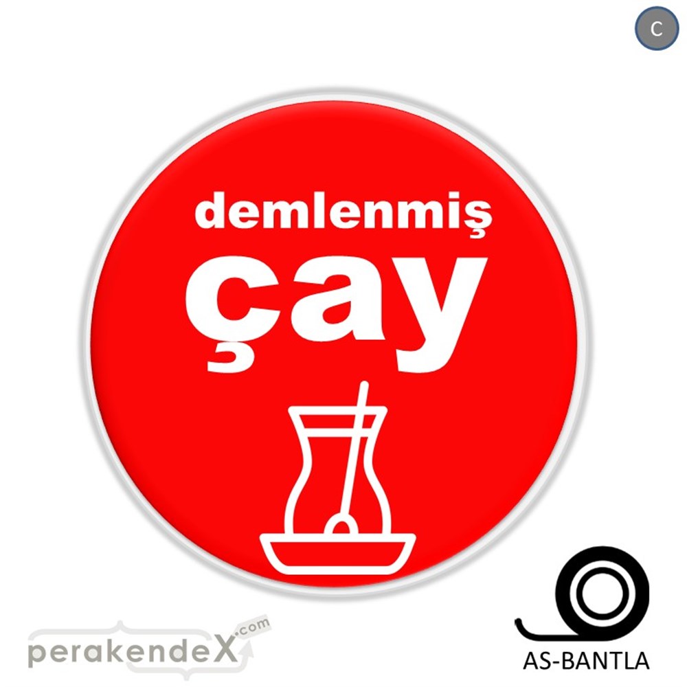 Demlenmiş Çay  SERT PLASTİK POSTER,  AFİŞ -oval,tek yön baskısert plastik poster,  afiş