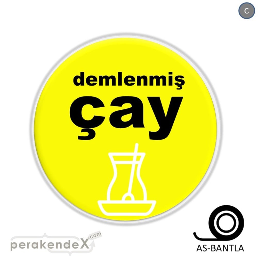Demlenmiş Çay  SERT PLASTİK POSTER,  AFİŞ -oval,tek yön baskısert plastik poster,  afiş