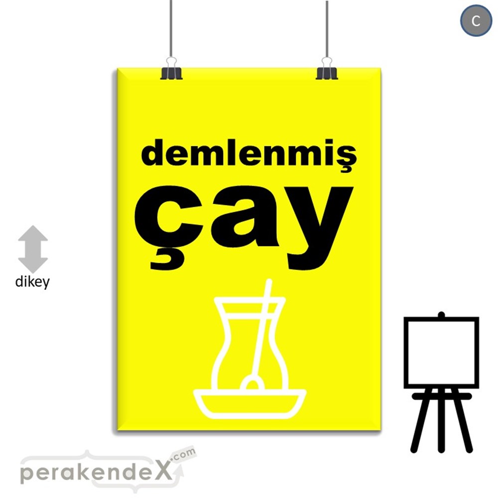 Demlenmiş Çay  SERT PLASTİK POSTER,  AFİŞ -dikdörtgen,tek yön baskısert plastik poster,  afiş