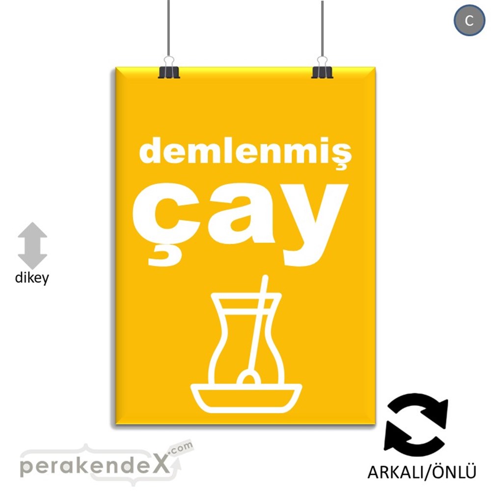 Demlenmiş Çay  SERT PLASTİK POSTER,  AFİŞ -dikdörtgen,çift yön baskısert plastik poster,  afiş