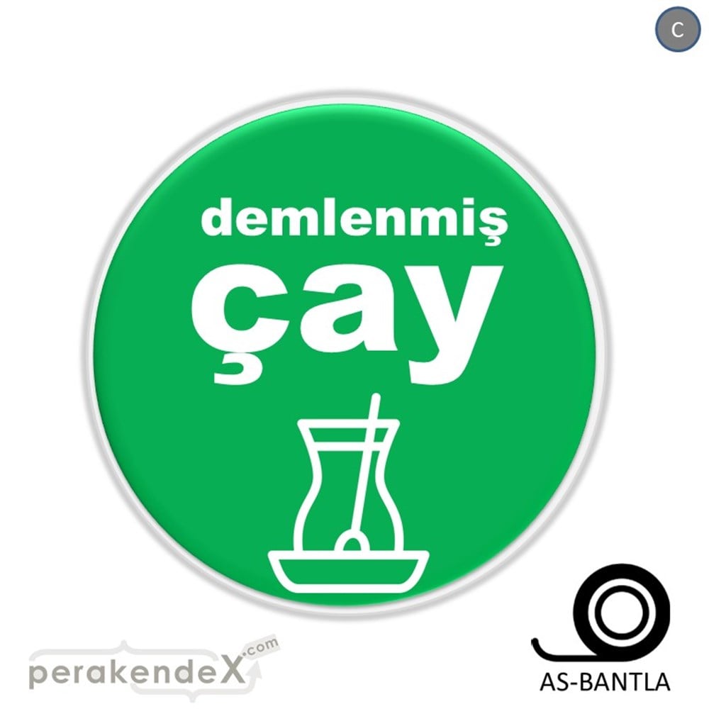 Demlenmiş Çay  SERT PLASTİK POSTER,  AFİŞ -oval,tek yön baskısert plastik poster,  afiş