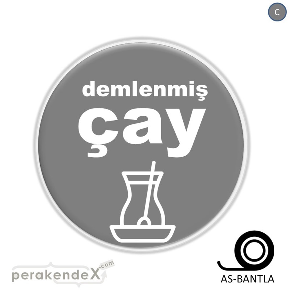 Demlenmiş Çay  SERT PLASTİK POSTER,  AFİŞ -oval,tek yön baskısert plastik poster,  afiş