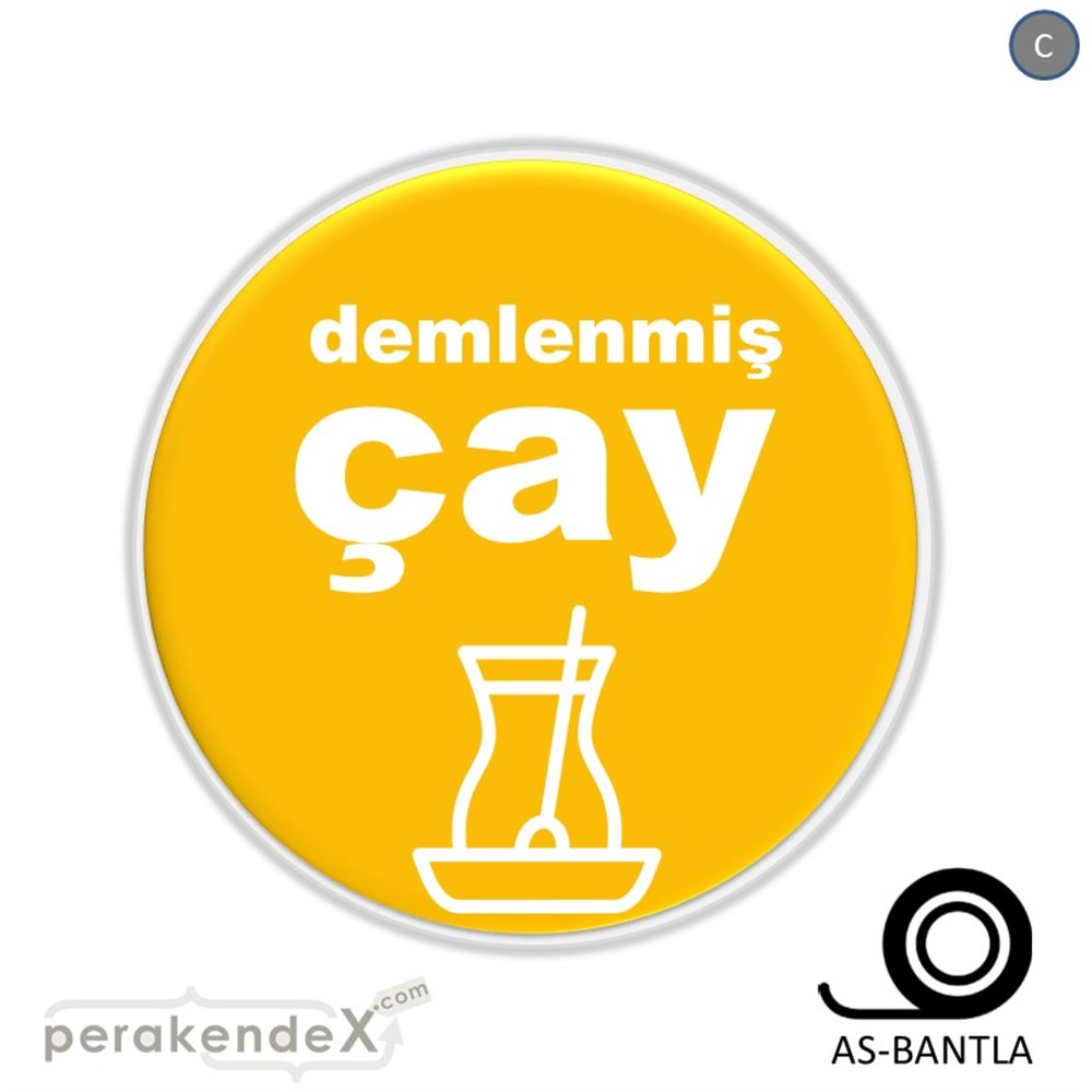 Demlenmiş Çay  SERT PLASTİK POSTER,  AFİŞ -oval,tek yön baskısert plastik poster,  afiş