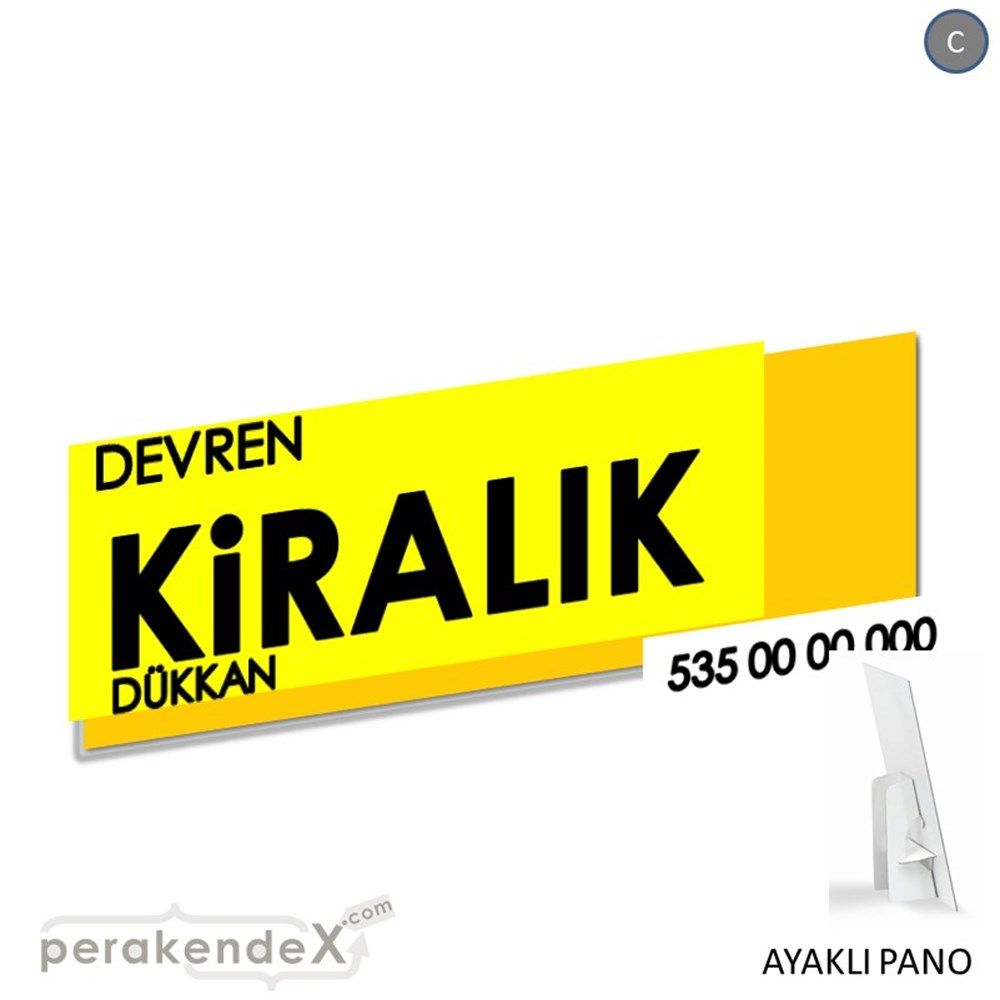 Devren Kiralık Yazısı 006 KARTON AYAKLI POSTER,  PANO (BANNER) -dikdörtgen,tek yön baskıkarton ayaklı poster,  pano