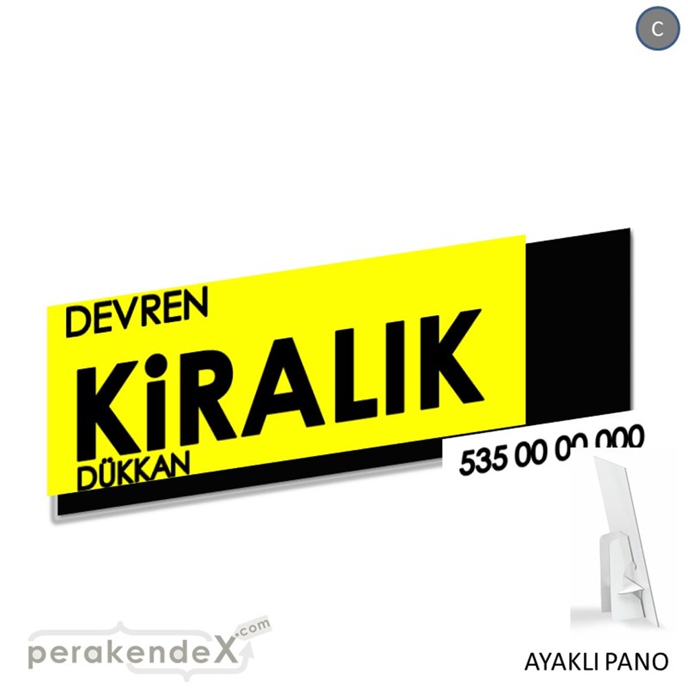 Devren Kiralık Yazısı 006 KARTON AYAKLI POSTER,  PANO (BANNER) -dikdörtgen,tek yön baskıkarton ayaklı poster,  pano