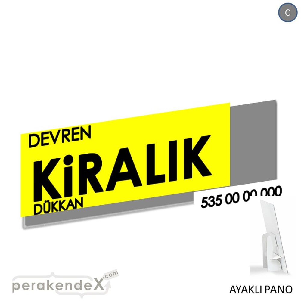Devren Kiralık Yazısı 006 KARTON AYAKLI POSTER,  PANO (BANNER) -dikdörtgen,tek yön baskıkarton ayaklı poster,  pano