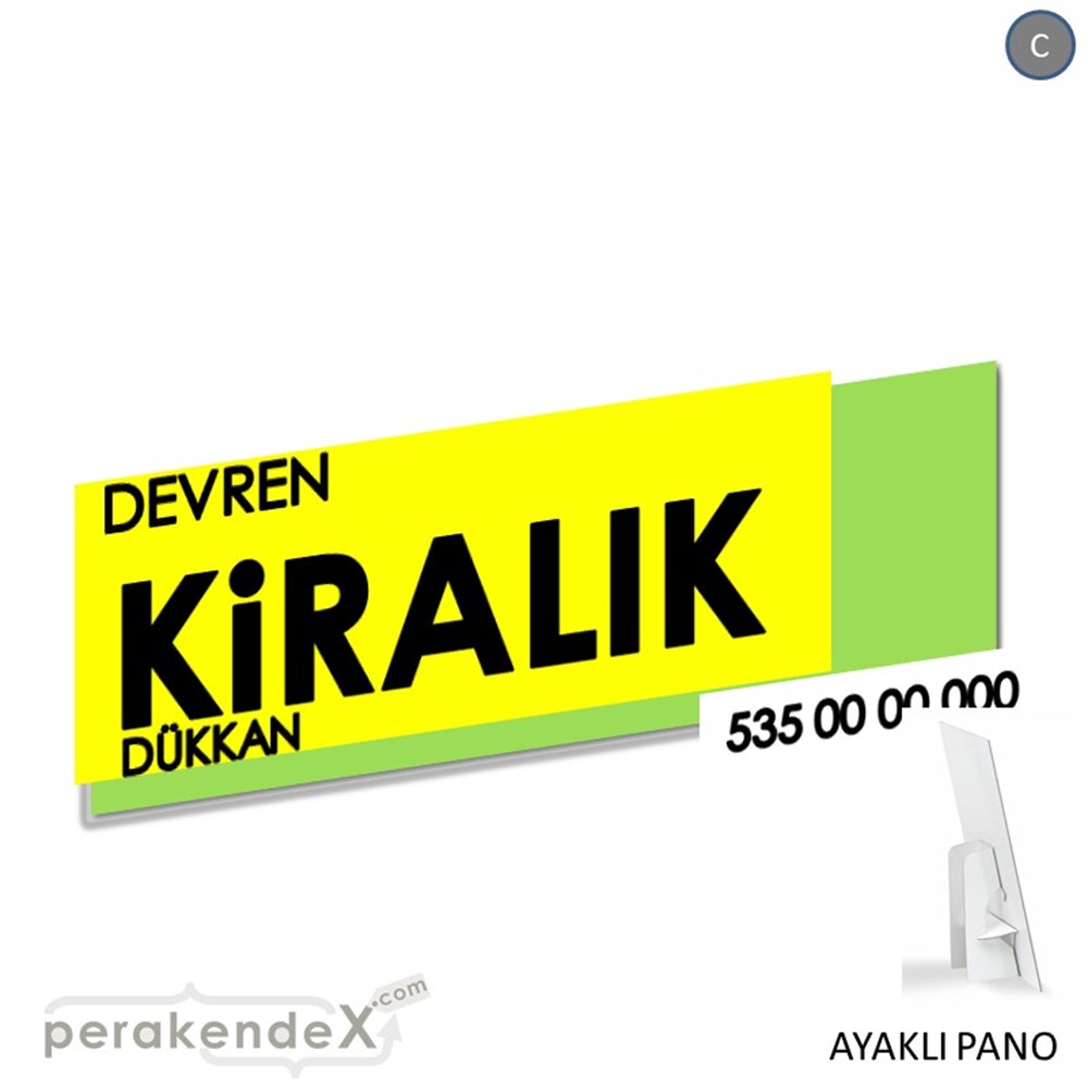 Devren Kiralık Yazısı 006 KARTON AYAKLI POSTER,  PANO (BANNER) -dikdörtgen,tek yön baskıkarton ayaklı poster,  pano