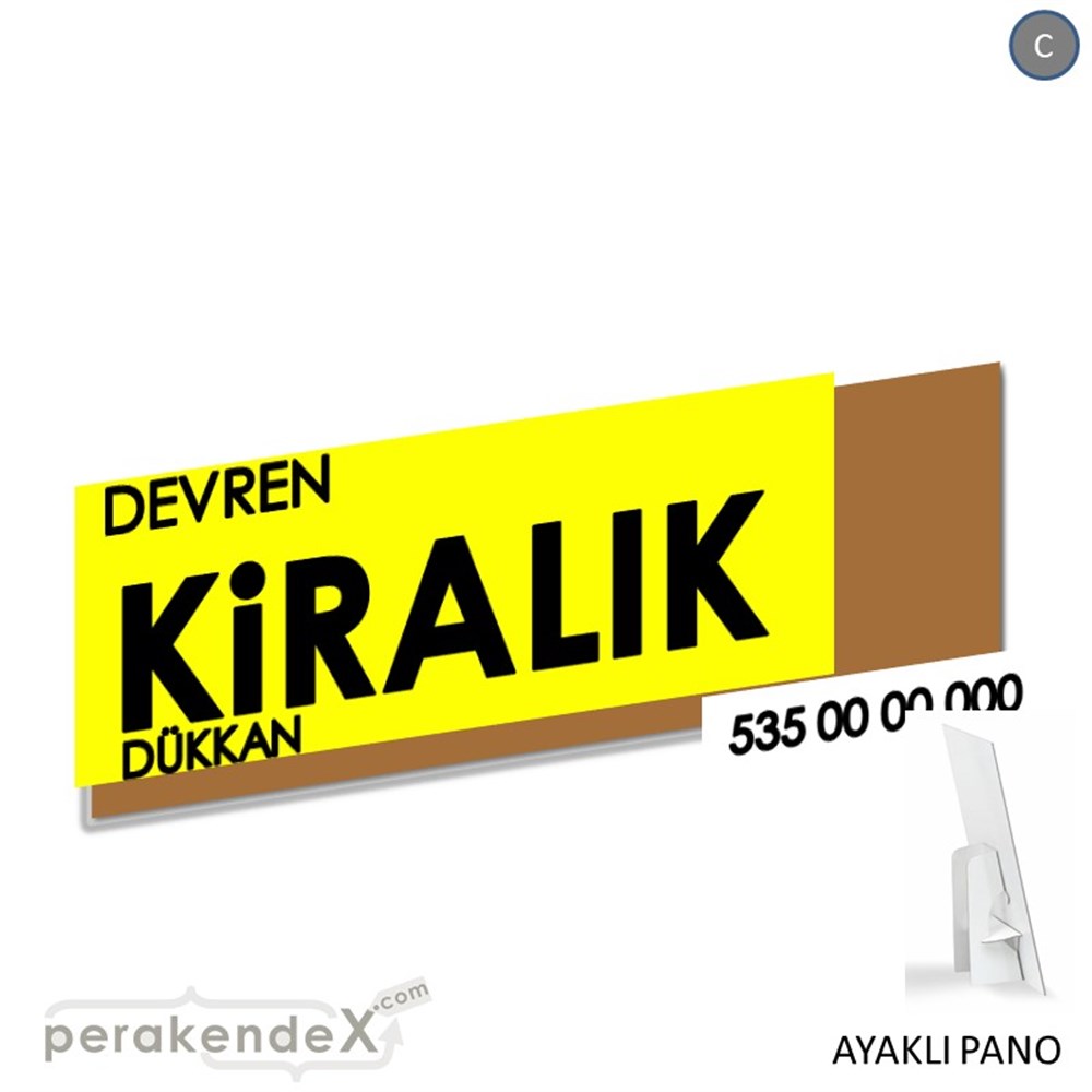 Devren Kiralık Yazısı 006 KARTON AYAKLI POSTER,  PANO (BANNER) -dikdörtgen,tek yön baskıkarton ayaklı poster,  pano