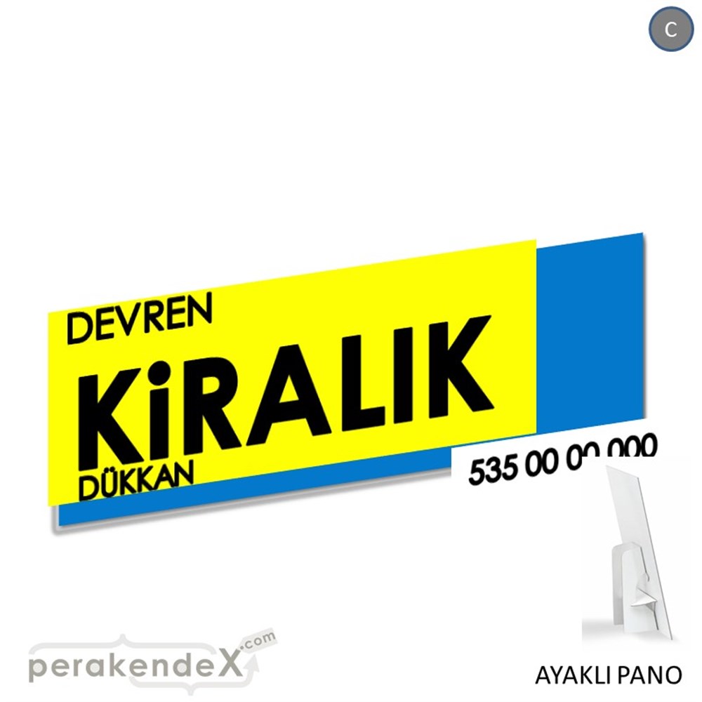 Devren Kiralık Yazısı 006 KARTON AYAKLI POSTER,  PANO (BANNER) -dikdörtgen,tek yön baskıkarton ayaklı poster,  pano