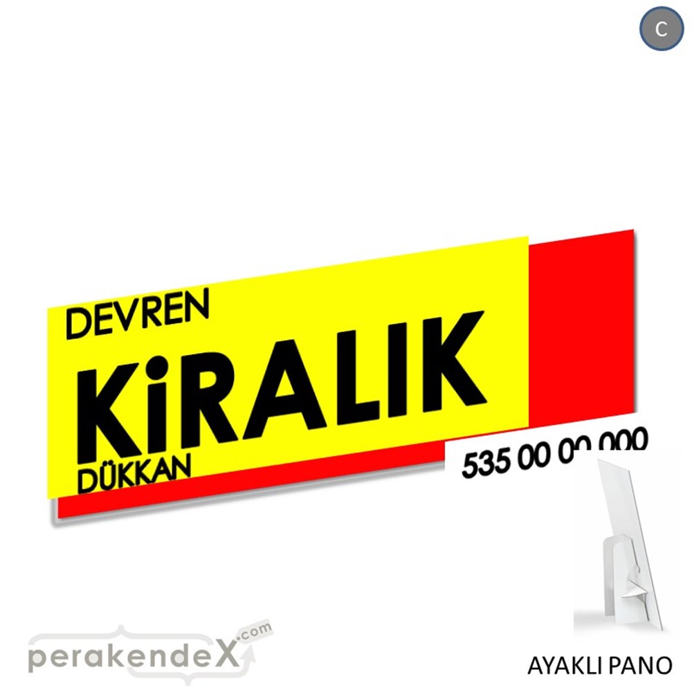 Devren Kiralık Yazısı 006 KARTON AYAKLI POSTER,  PANO (BANNER) -dikdörtgen,tek yön baskıkarton ayaklı poster,  pano