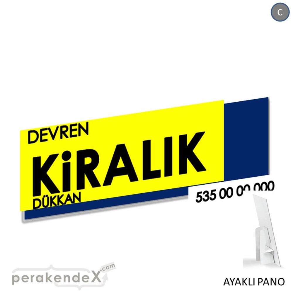 Devren Kiralık Yazısı 006 KARTON AYAKLI POSTER,  PANO (BANNER) -dikdörtgen,tek yön baskıkarton ayaklı poster,  pano