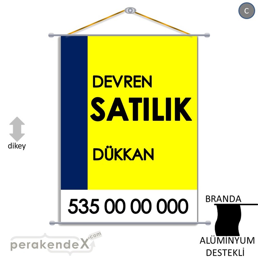 Devren Satılık Yazısı 006 BRANDA POSTER,  AFİŞ -dikdörtgen,tek yön baskıbranda poster,  afiş
