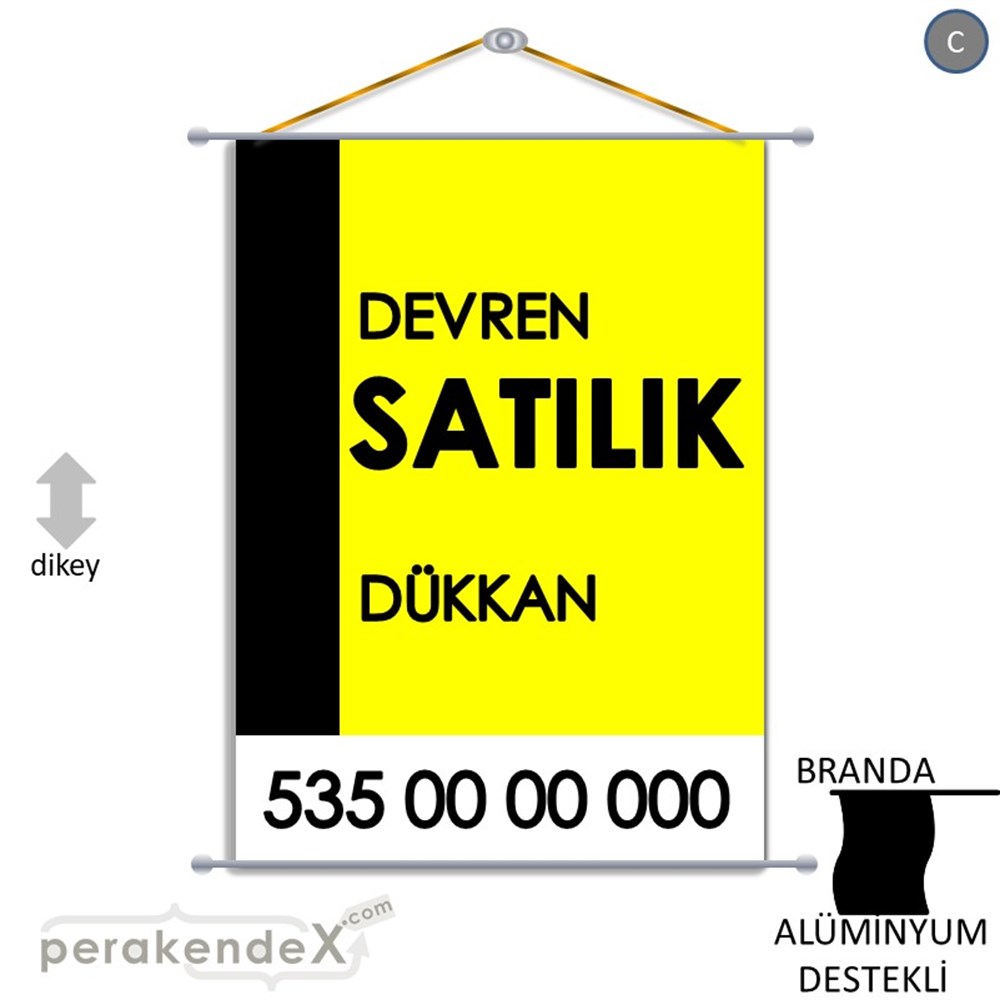 Devren Satılık Yazısı 006 BRANDA POSTER,  AFİŞ -dikdörtgen,tek yön baskıbranda poster,  afiş