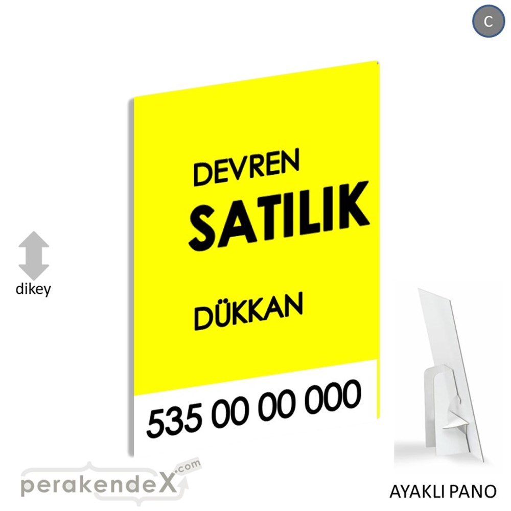 Devren Satılık Yazısı 006 KARTON AYAKLI POSTER,  PANO -dikdörtgen,tek yön baskıkarton ayaklı poster,  pano
