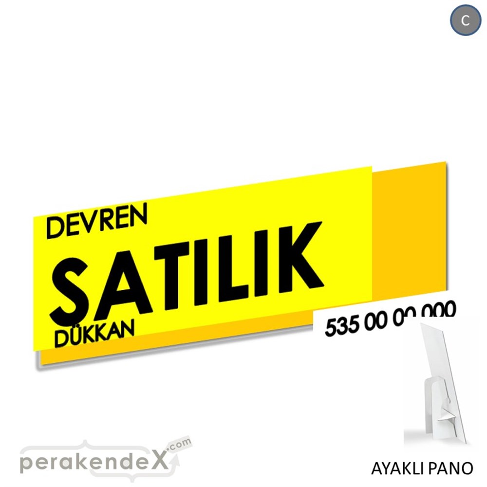 Devren Satılık Yazısı 006 KARTON AYAKLI POSTER,  PANO (BANNER) -dikdörtgen,tek yön baskıkarton ayaklı poster,  pano