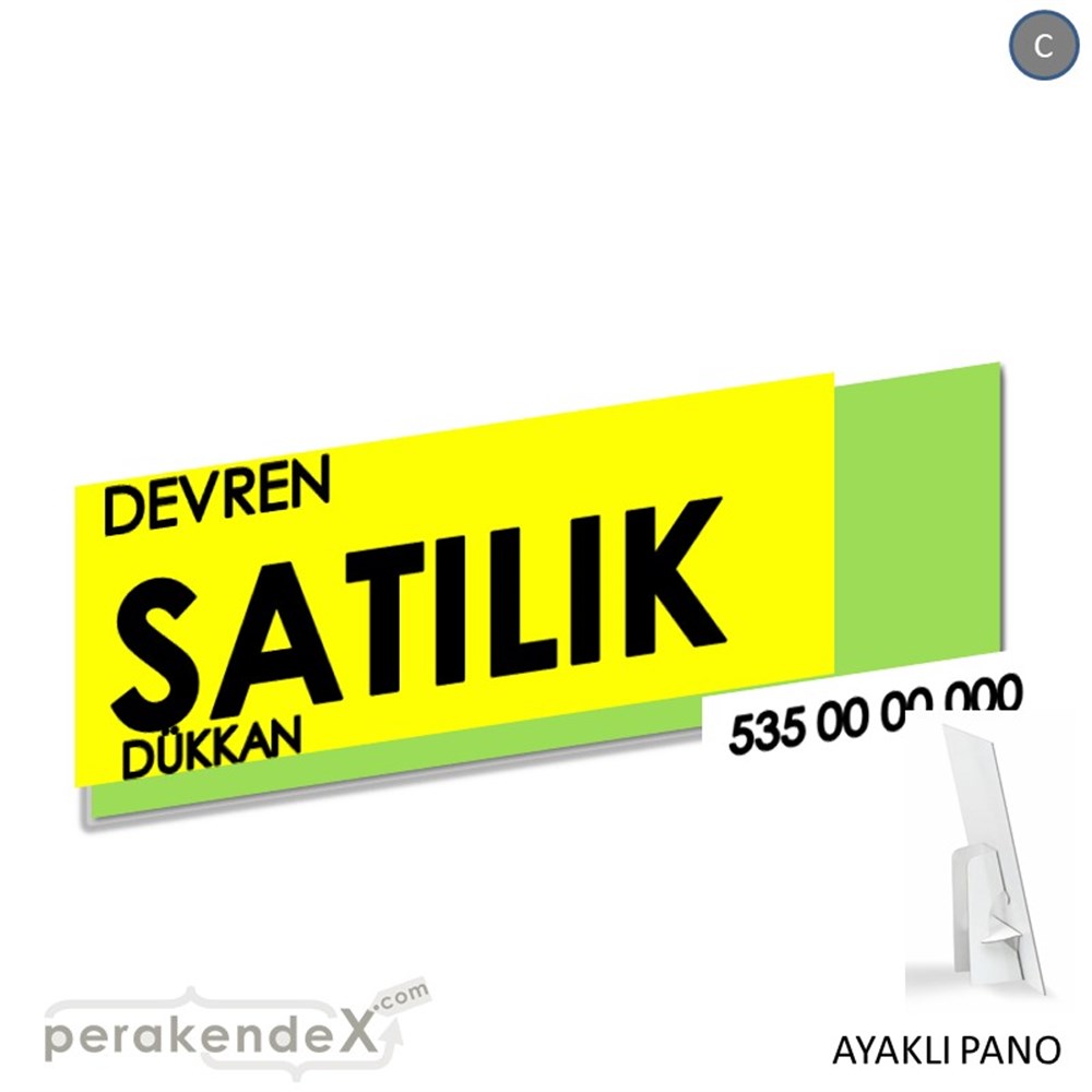 Devren Satılık Yazısı 006 KARTON AYAKLI POSTER,  PANO (BANNER) -dikdörtgen,tek yön baskıkarton ayaklı poster,  pano