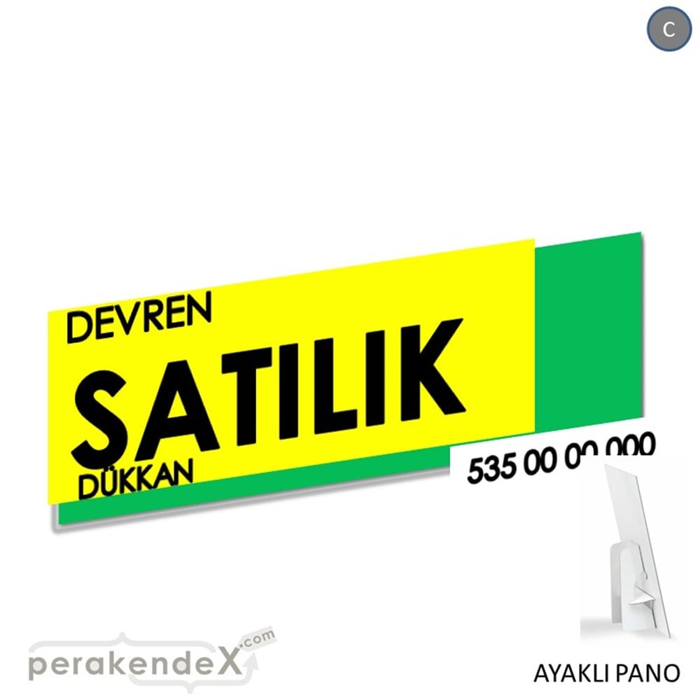 Devren Satılık Yazısı 006 KARTON AYAKLI POSTER,  PANO (BANNER) -dikdörtgen,tek yön baskıkarton ayaklı poster,  pano