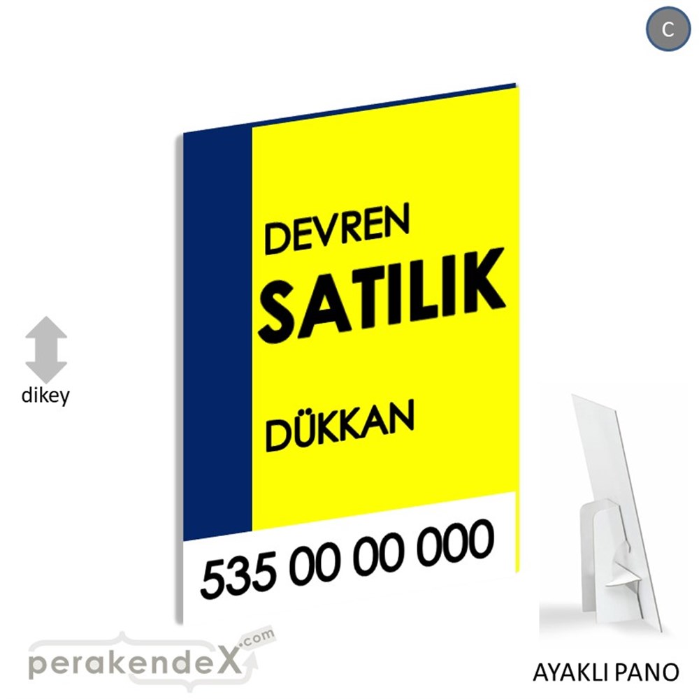 Devren Satılık Yazısı 006 KARTON AYAKLI POSTER,  PANO -dikdörtgen,tek yön baskıkarton ayaklı poster,  pano