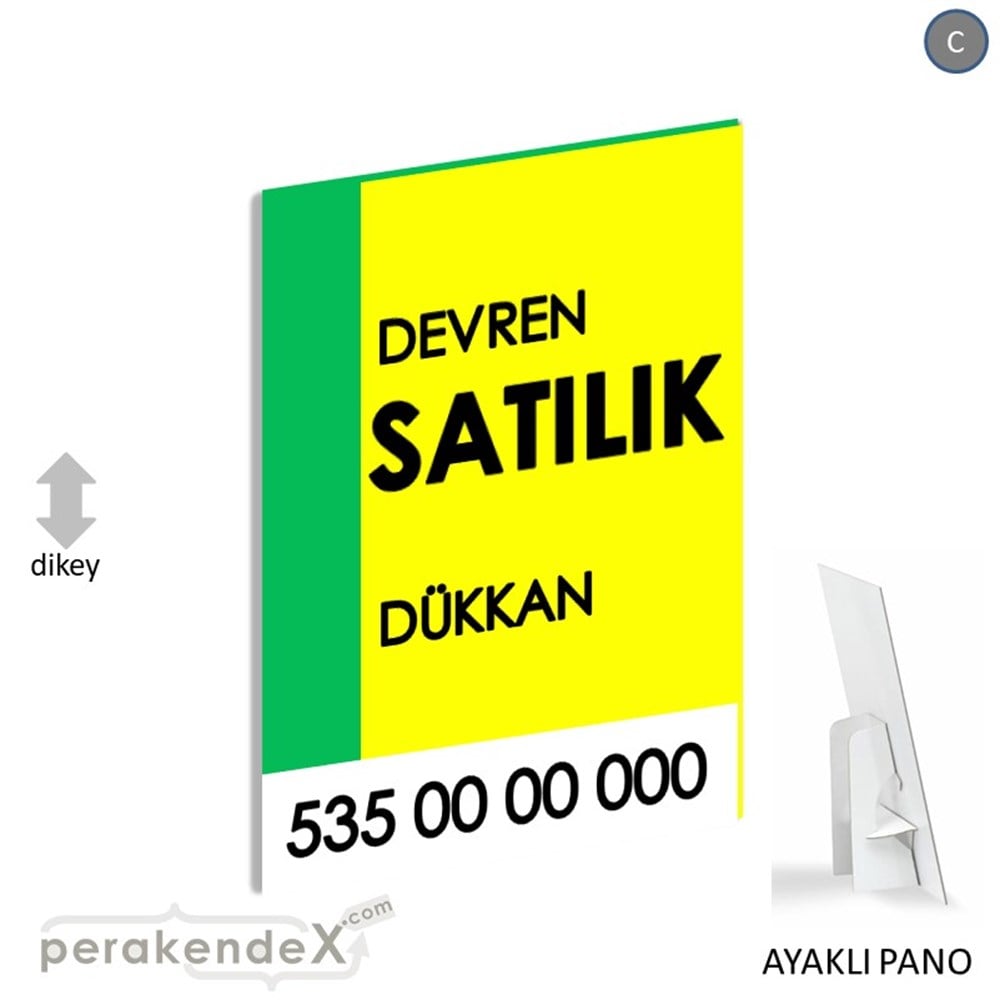 Devren Satılık Yazısı 006 KARTON AYAKLI POSTER,  PANO -dikdörtgen,tek yön baskıkarton ayaklı poster,  pano
