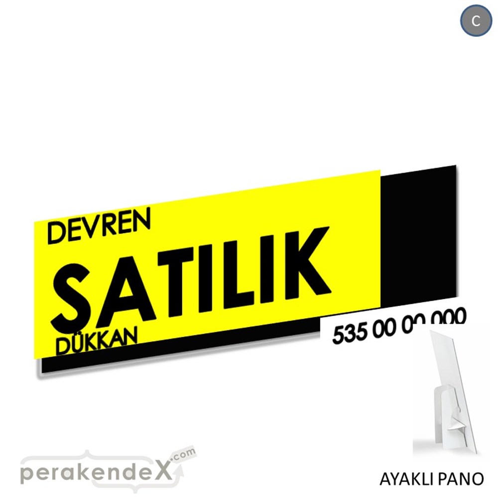 Devren Satılık Yazısı 006 KARTON AYAKLI POSTER,  PANO (BANNER) -dikdörtgen,tek yön baskıkarton ayaklı poster,  pano