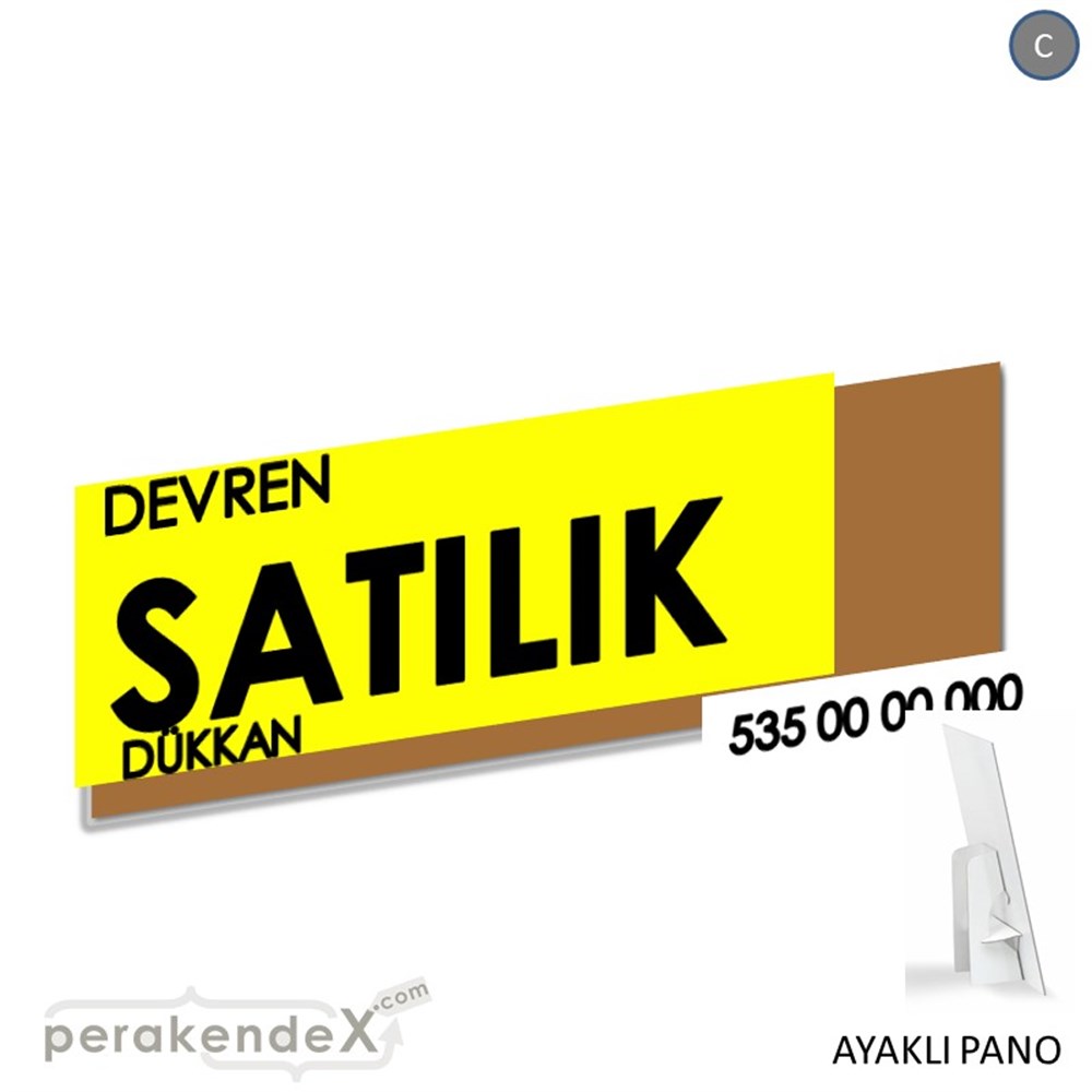 Devren Satılık Yazısı 006 KARTON AYAKLI POSTER,  PANO (BANNER) -dikdörtgen,tek yön baskıkarton ayaklı poster,  pano