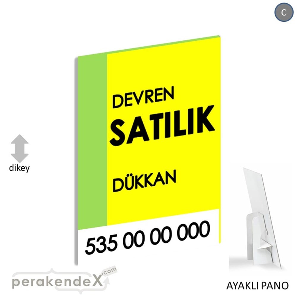 Devren Satılık Yazısı 006 KARTON AYAKLI POSTER,  PANO -dikdörtgen,tek yön baskıkarton ayaklı poster,  pano