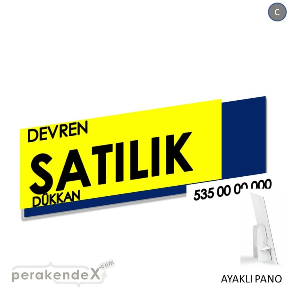 Devren Satılık Yazısı 006 KARTON AYAKLI POSTER,  PANO (BANNER) -dikdörtgen,tek yön baskıkarton ayaklı poster,  pano