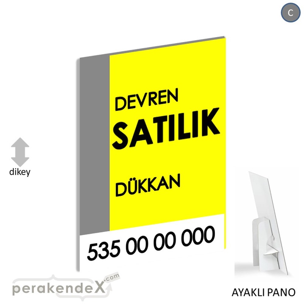 Devren Satılık Yazısı 006 KARTON AYAKLI POSTER,  PANO -dikdörtgen,tek yön baskıkarton ayaklı poster,  pano