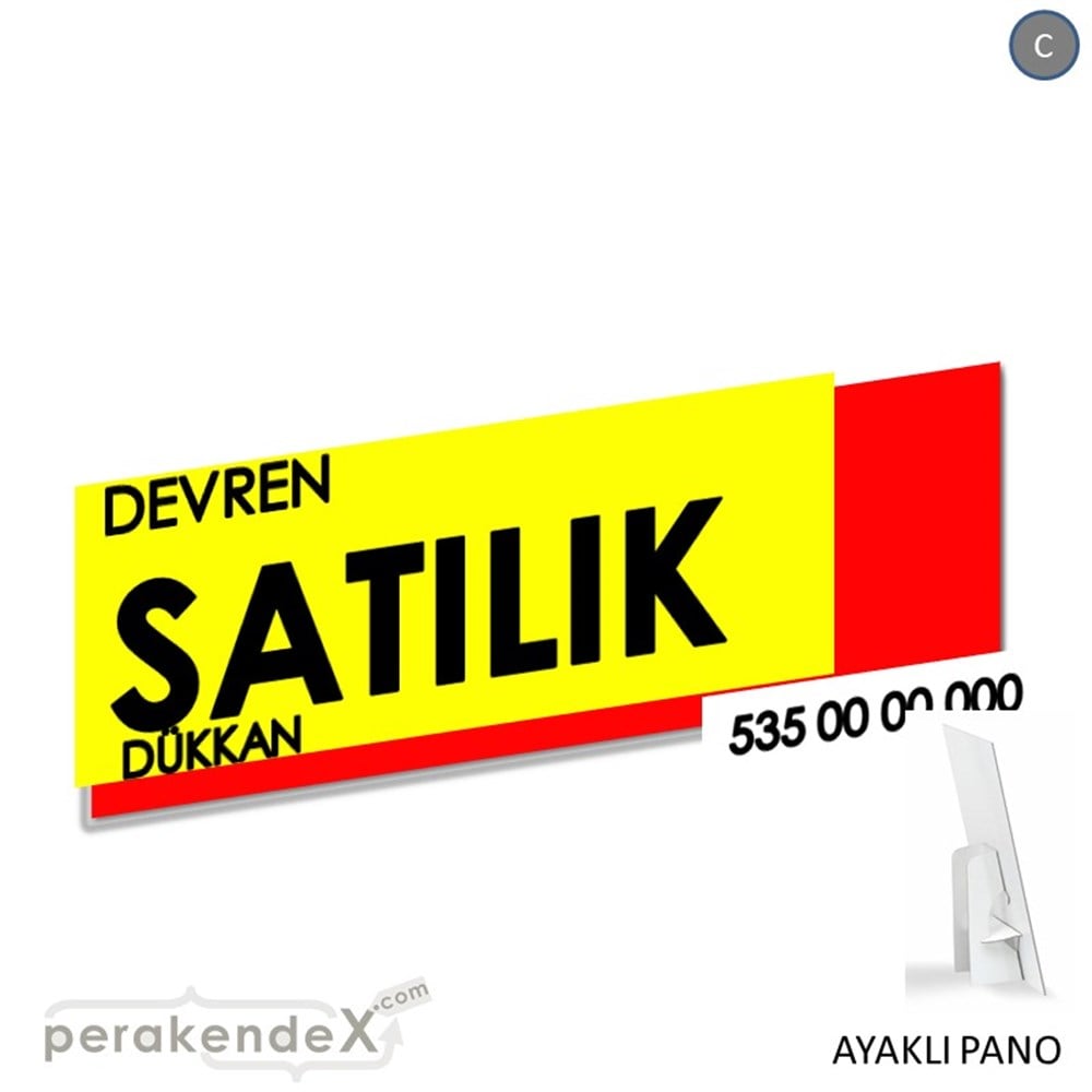 Devren Satılık Yazısı 006 KARTON AYAKLI POSTER,  PANO (BANNER) -dikdörtgen,tek yön baskıkarton ayaklı poster,  pano