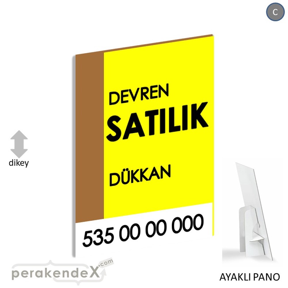 Devren Satılık Yazısı 006 KARTON AYAKLI POSTER,  PANO -dikdörtgen,tek yön baskıkarton ayaklı poster,  pano