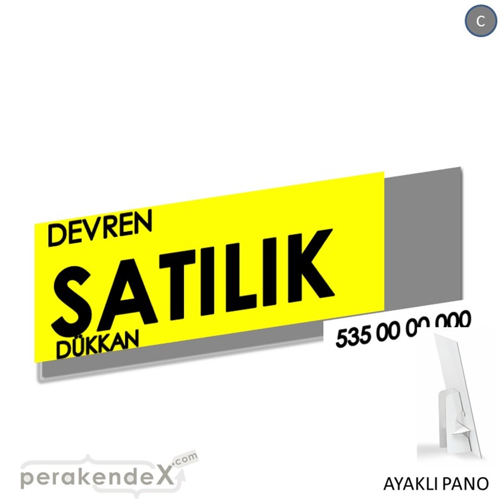 Devren Satılık Yazısı 006 KARTON AYAKLI POSTER,  PANO (BANNER) -dikdörtgen,tek yön baskıkarton ayaklı poster,  pano