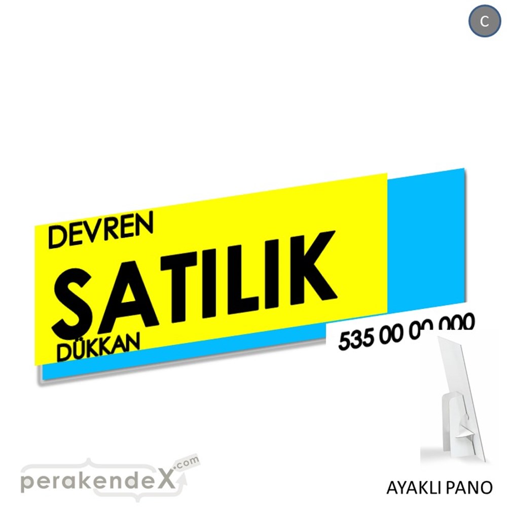 Devren Satılık Yazısı 006 KARTON AYAKLI POSTER,  PANO (BANNER) -dikdörtgen,tek yön baskıkarton ayaklı poster,  pano