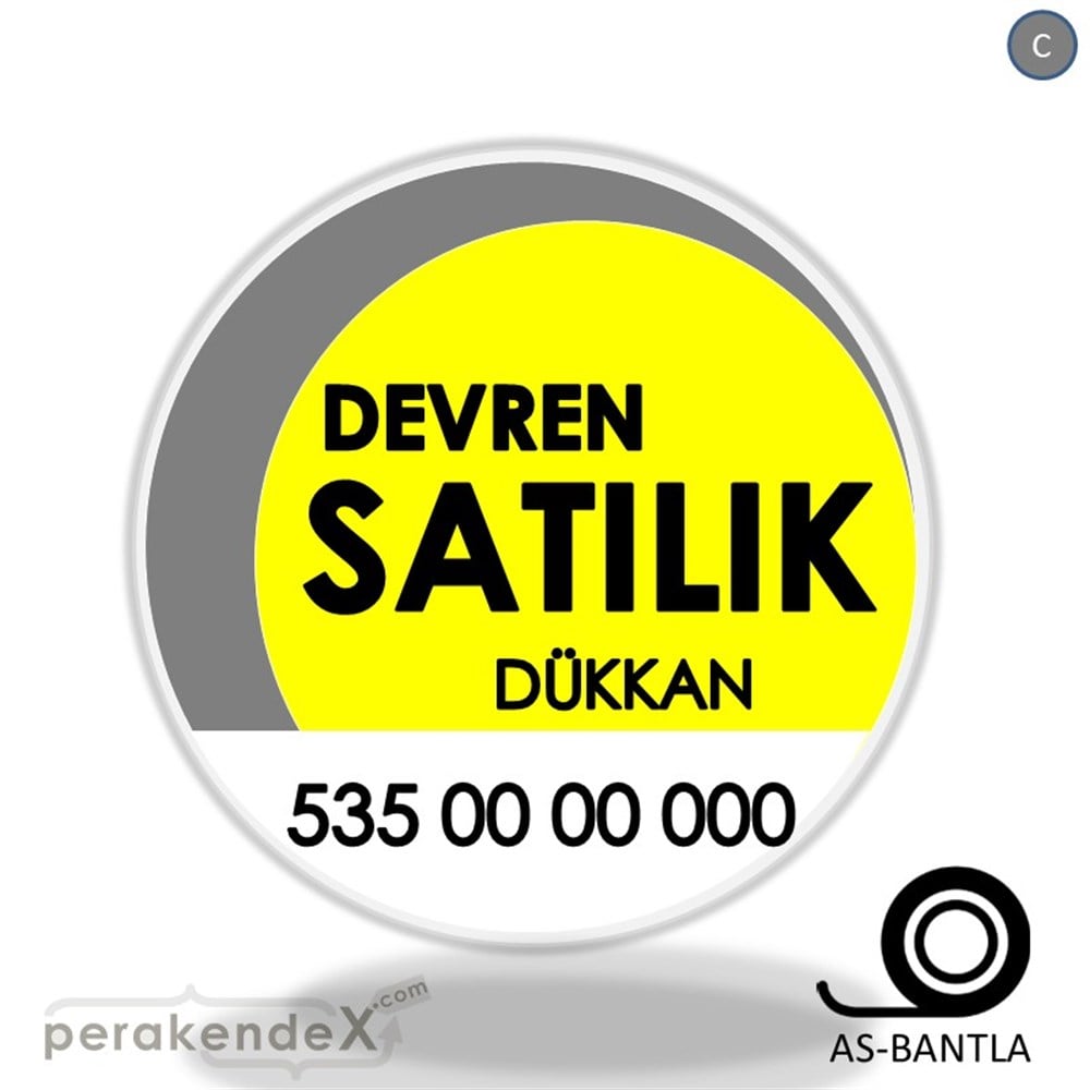 Devren Satılık Yazısı 006 SERT PLASTİK POSTER,  AFİŞ -oval,tek yön baskısert plastik poster,  afiş