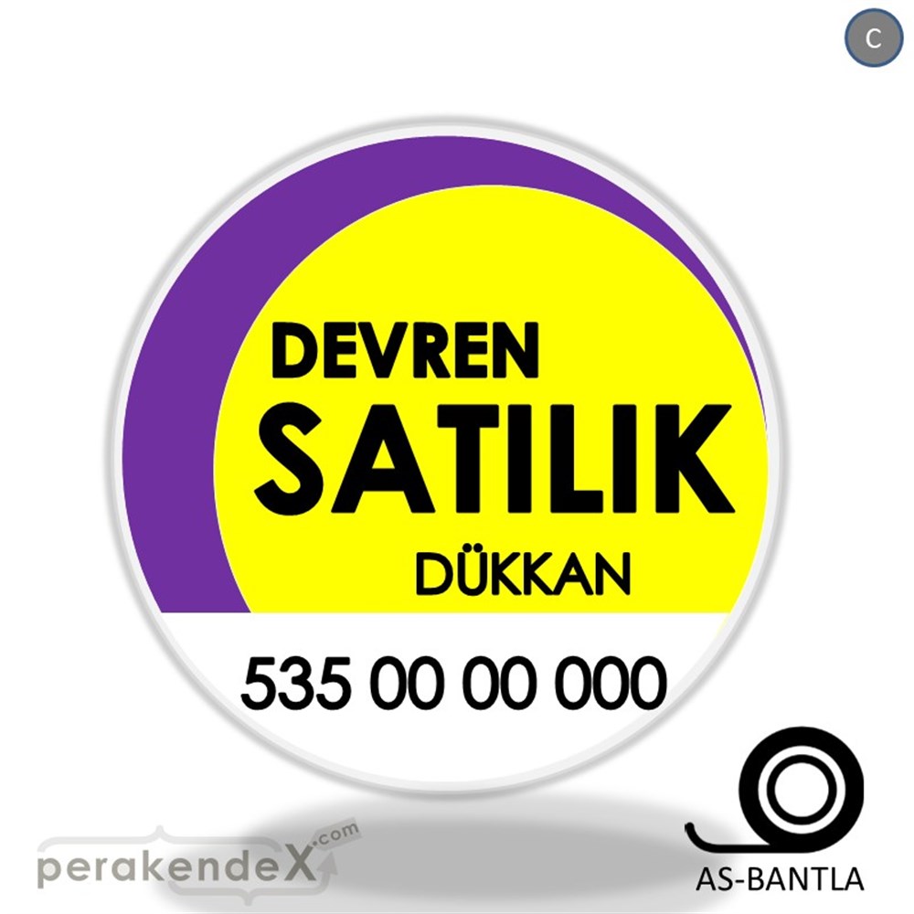 Devren Satılık Yazısı 006 SERT PLASTİK POSTER,  AFİŞ -oval,tek yön baskısert plastik poster,  afiş
