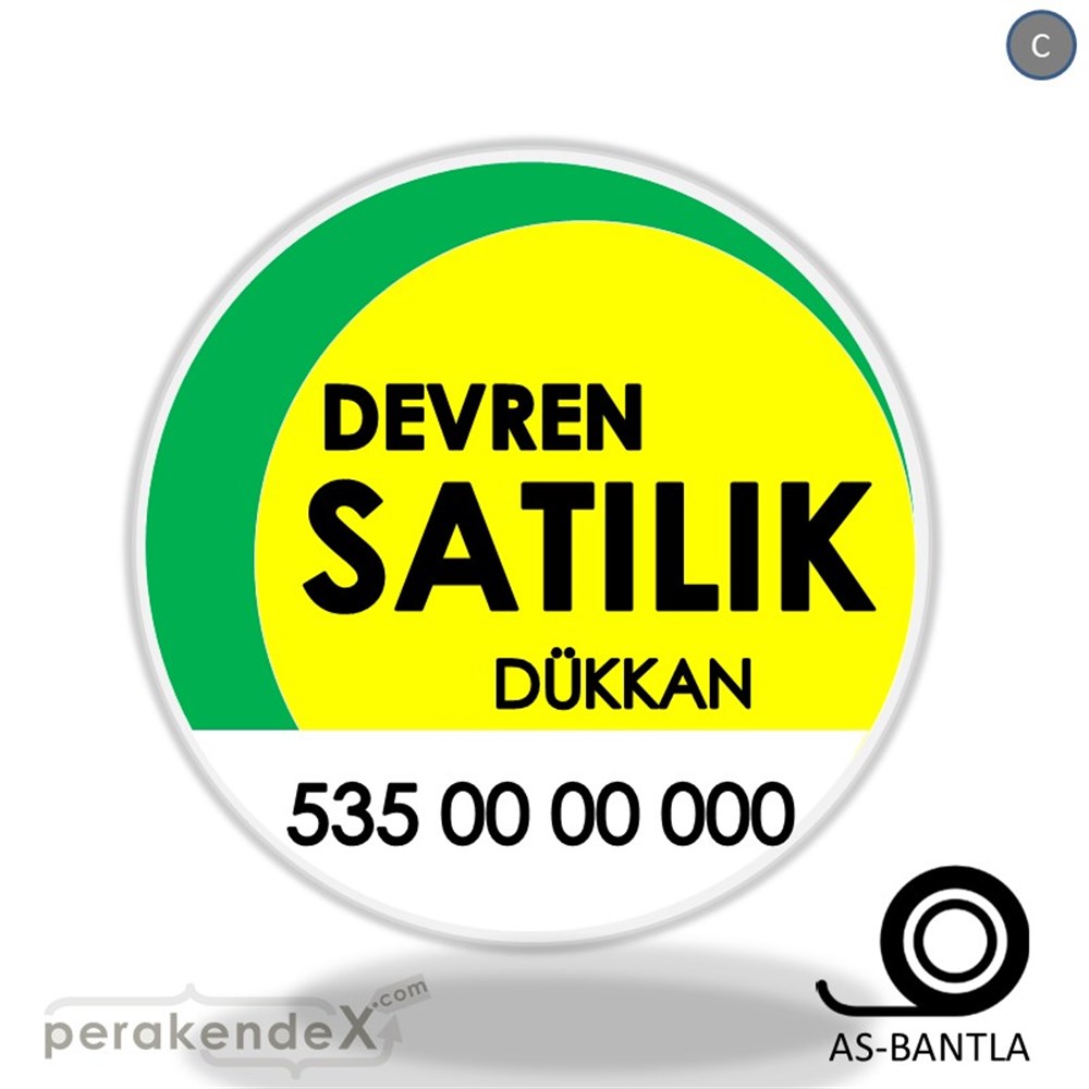 Devren Satılık Yazısı 006 SERT PLASTİK POSTER,  AFİŞ -oval,tek yön baskısert plastik poster,  afiş